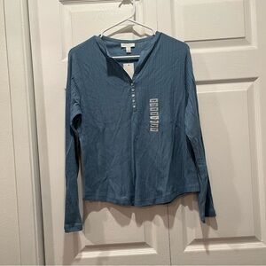 NWT Charter Club Blue Long Sleeve Shirt - Size Large